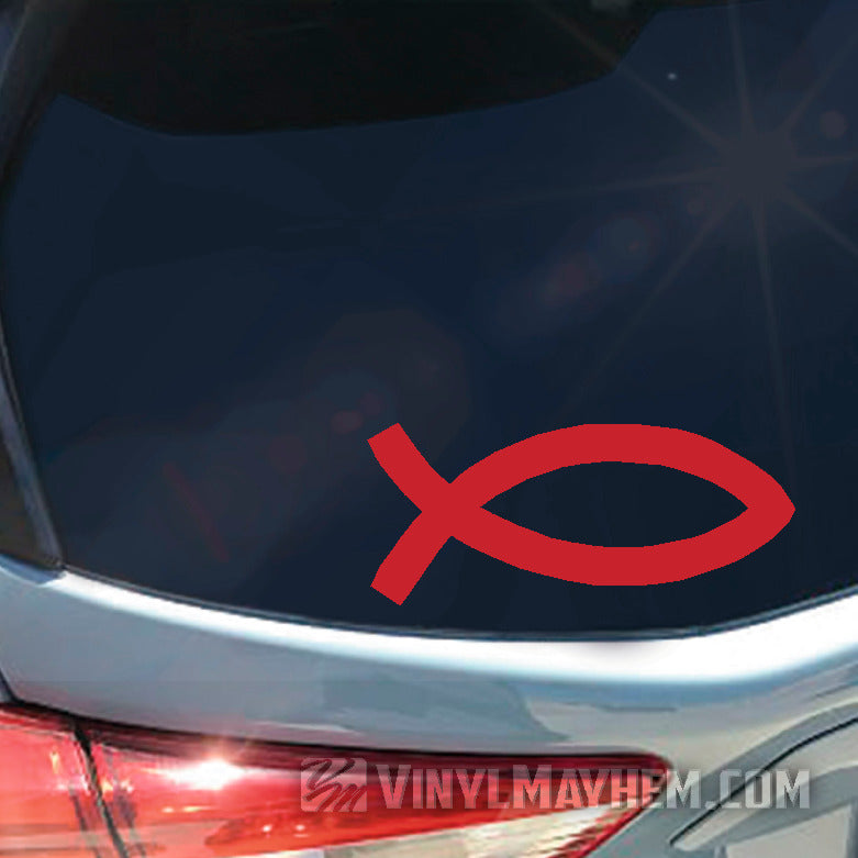 Jesus Fish thick line vinyl sticker
