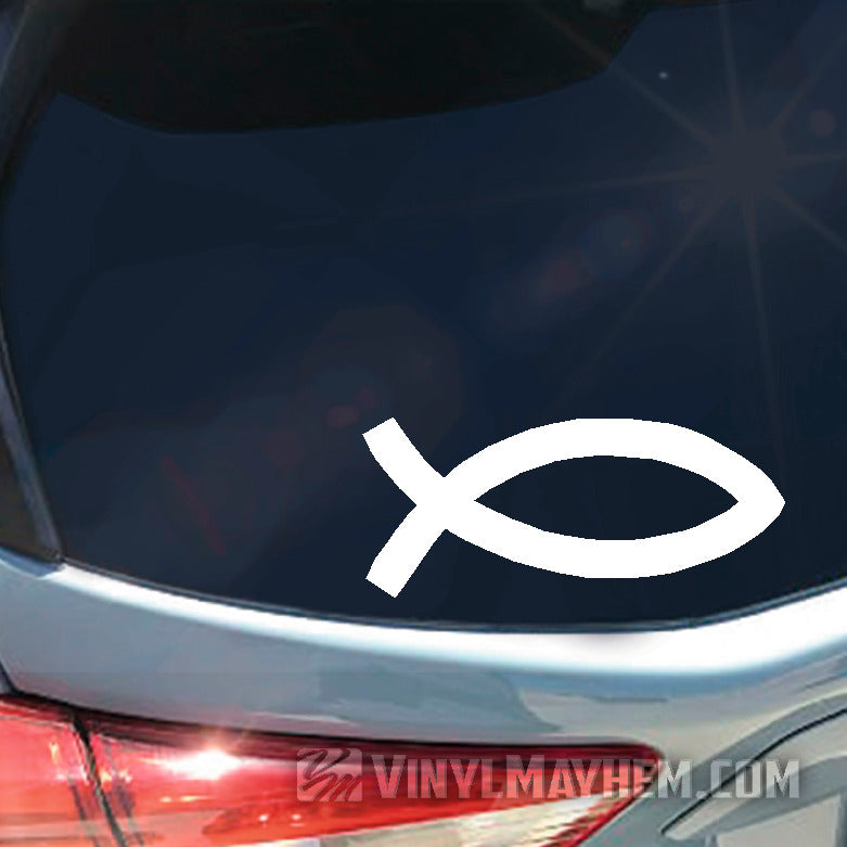 Jesus Fish thick line vinyl sticker