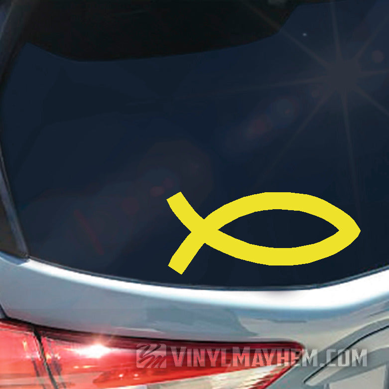 Jesus Fish thick line vinyl sticker