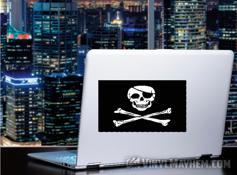 Jolly Roger skull and crossbones pirate flag sticker