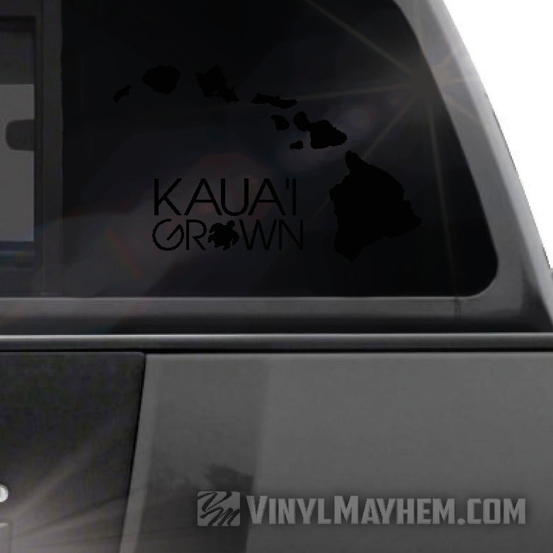 Hawaiian Islands Kaua&#39;i Grown with Turtle vinyl sticker