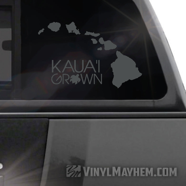 Hawaiian Islands Kaua&#39;i Grown with Turtle vinyl sticker
