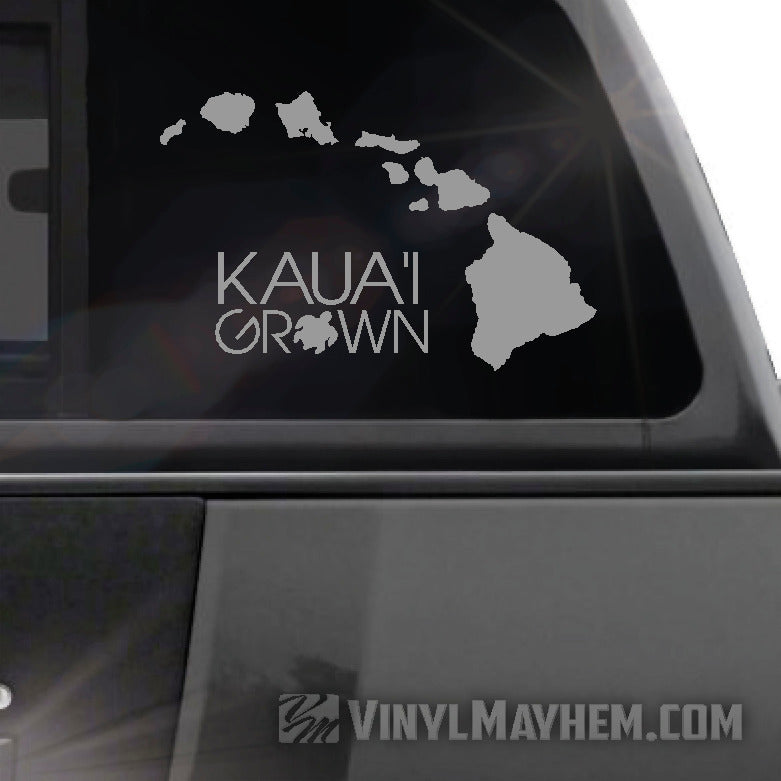 Hawaiian Islands Kaua&#39;i Grown with Turtle vinyl sticker