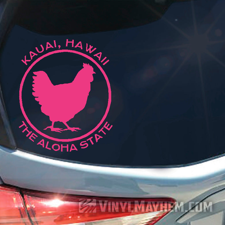 Hawaii Kauai The Aloha State chicken vinyl sticker