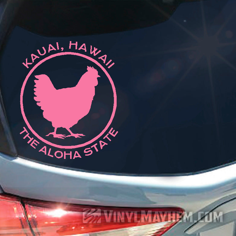 Hawaii Kauai The Aloha State chicken vinyl sticker