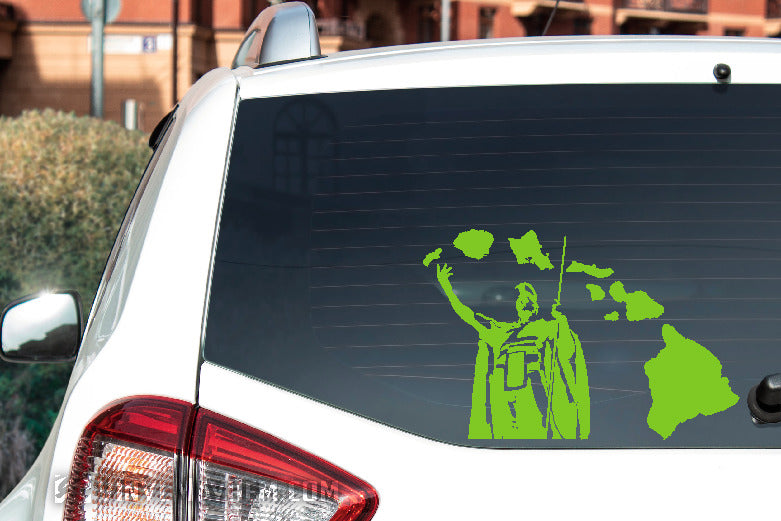 Hawaiian Islands King Kamehameha Statue vinyl sticker