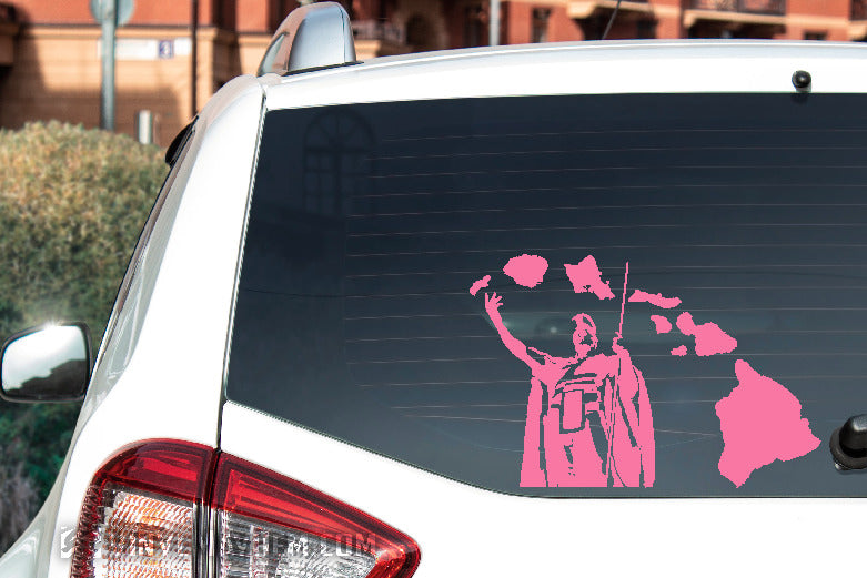 Hawaiian Islands King Kamehameha Statue vinyl sticker