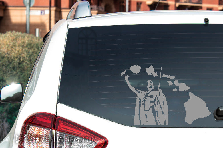 Hawaiian Islands King Kamehameha Statue vinyl sticker