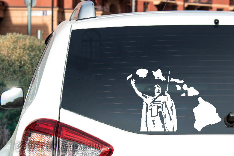 Hawaiian Islands King Kamehameha Statue vinyl sticker
