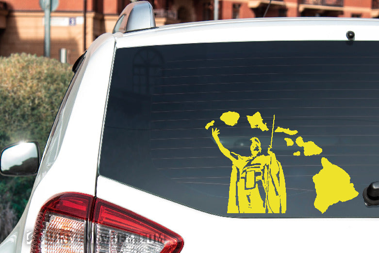 Hawaiian Islands King Kamehameha Statue vinyl sticker