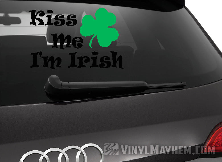 Kiss Me I&#39;m Irish two-color vinyl sticker