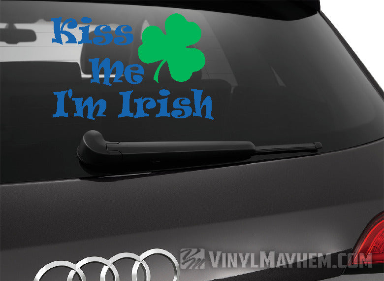 Kiss Me I&#39;m Irish two-color vinyl sticker