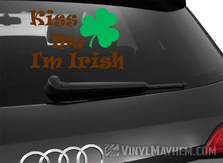 Kiss Me I&#39;m Irish two-color vinyl sticker