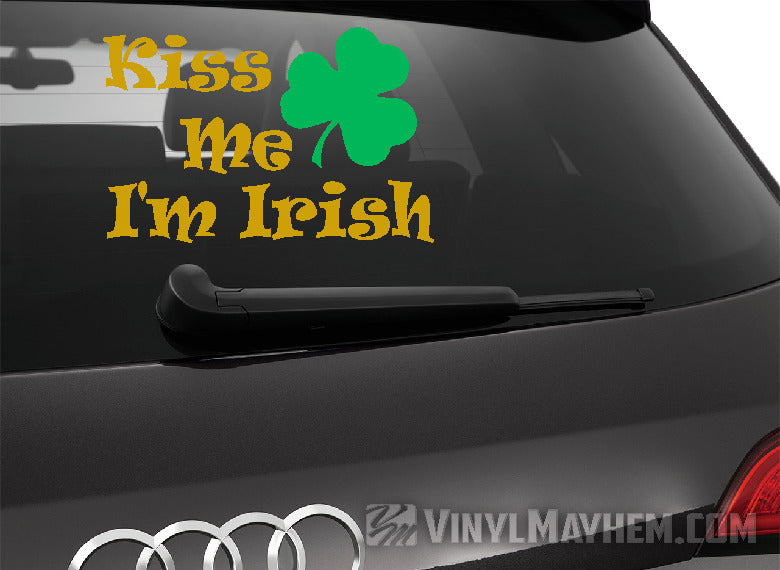 Kiss Me I&#39;m Irish two-color vinyl sticker