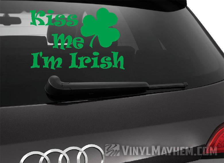 Kiss Me I&#39;m Irish two-color vinyl sticker