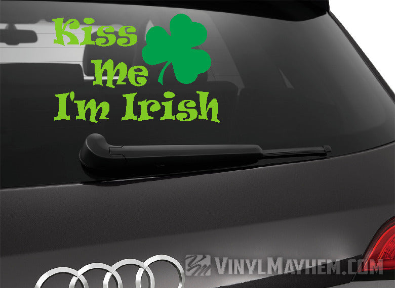 Kiss Me I&#39;m Irish two-color vinyl sticker