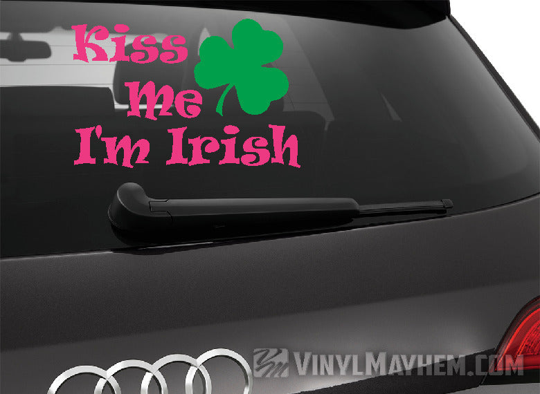 Kiss Me I&#39;m Irish two-color vinyl sticker