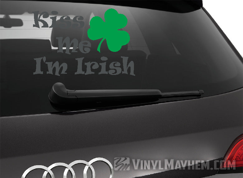 Kiss Me I&#39;m Irish two-color vinyl sticker