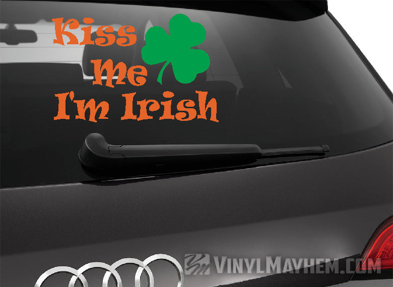 Kiss Me I&#39;m Irish two-color vinyl sticker