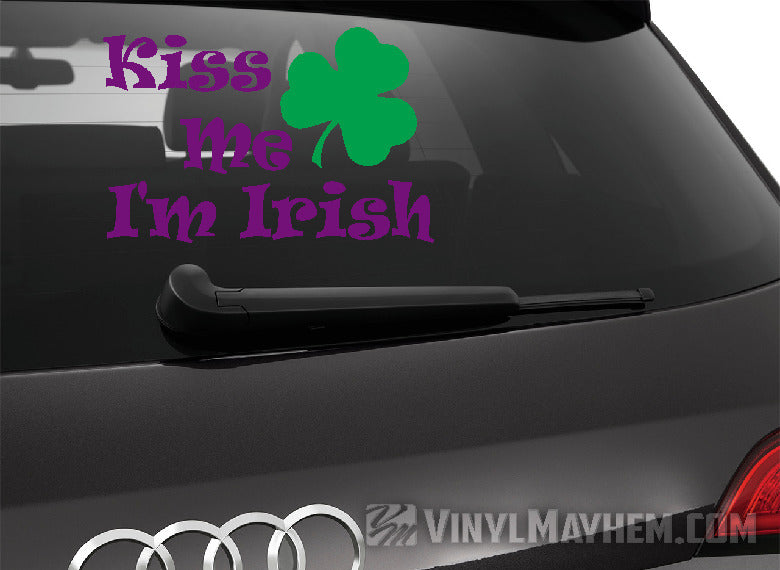 Kiss Me I&#39;m Irish two-color vinyl sticker