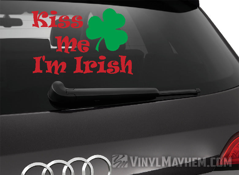 Kiss Me I&#39;m Irish two-color vinyl sticker