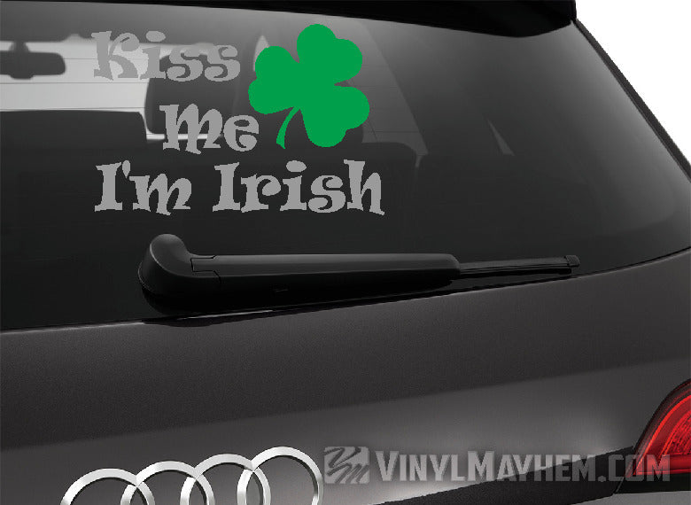Kiss Me I&#39;m Irish two-color vinyl sticker