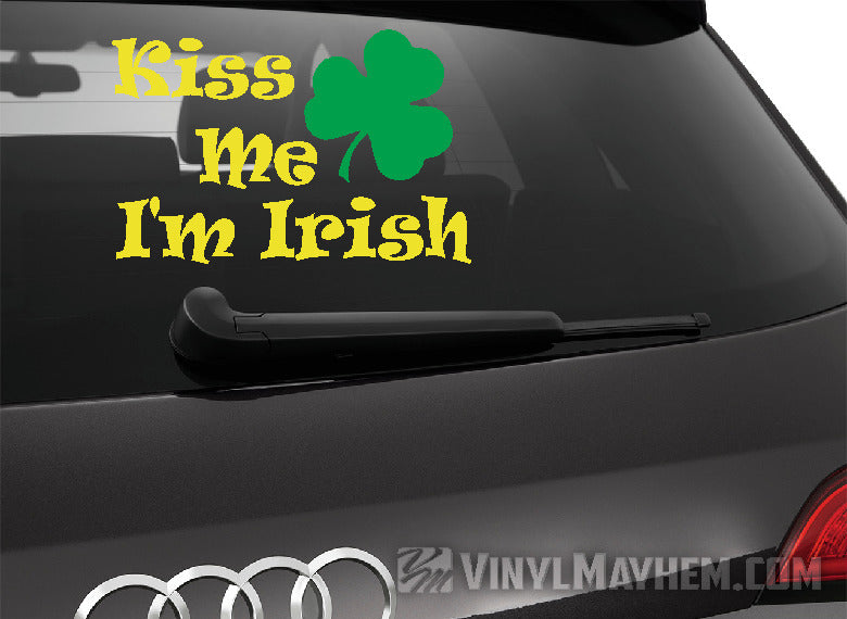 Kiss Me I&#39;m Irish two-color vinyl sticker