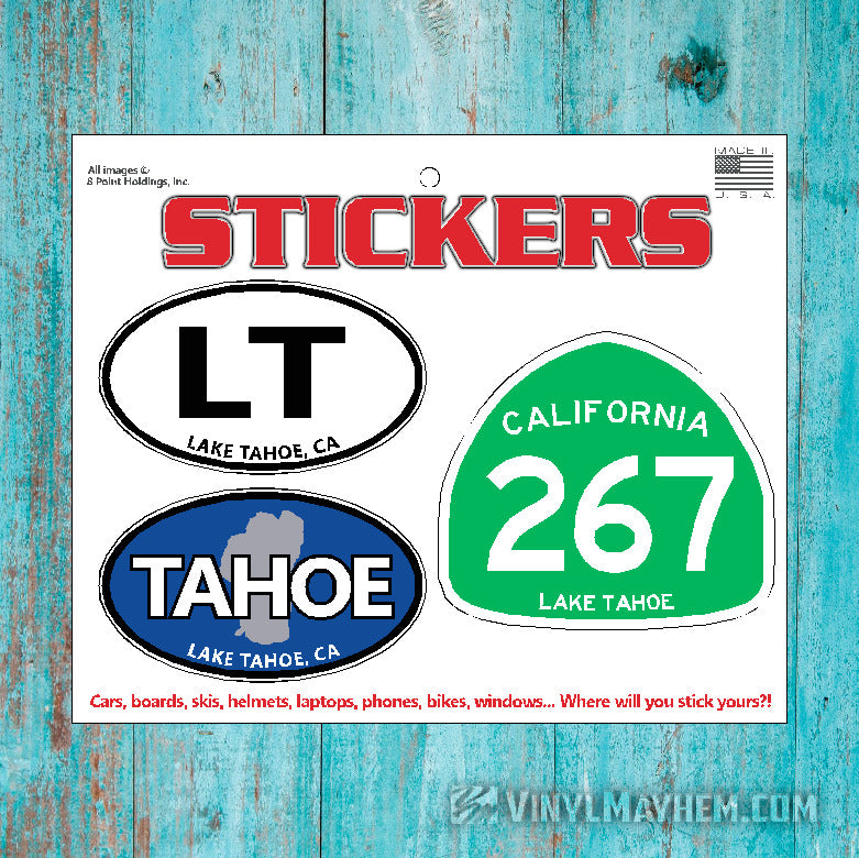 Lake Tahoe California Route 267 state highway sticker sheet