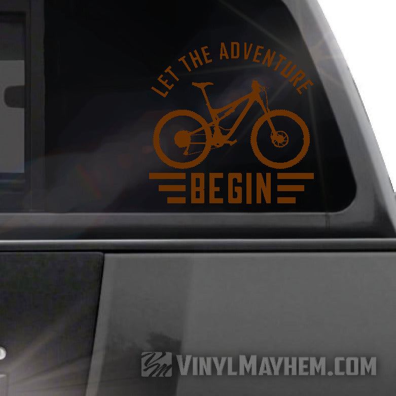 Let The Adventure Begin Mountain Biking vinyl sticker
