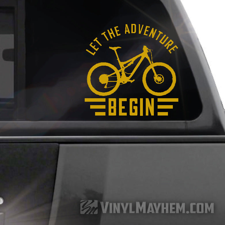 Let The Adventure Begin Mountain Biking vinyl sticker