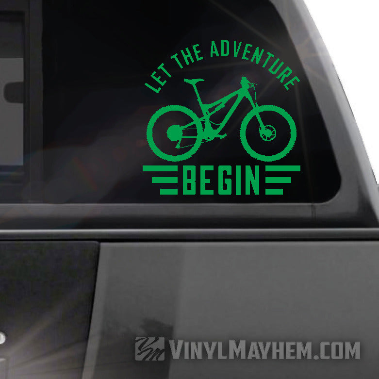 Let The Adventure Begin Mountain Biking vinyl sticker