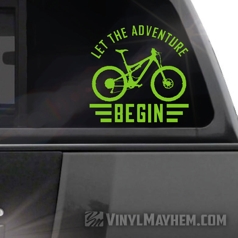 Let The Adventure Begin Mountain Biking vinyl sticker