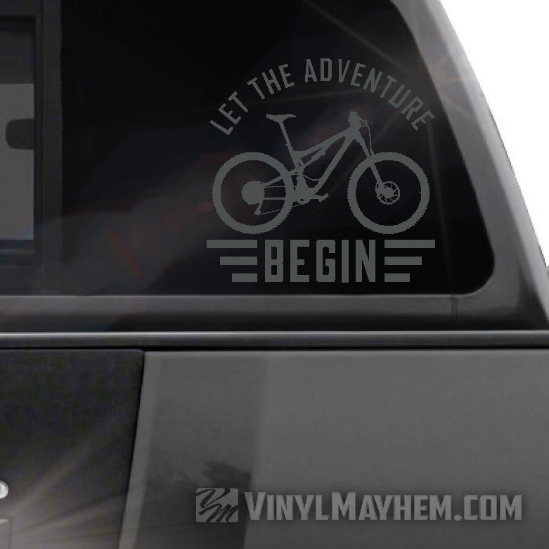 Let The Adventure Begin Mountain Biking vinyl sticker