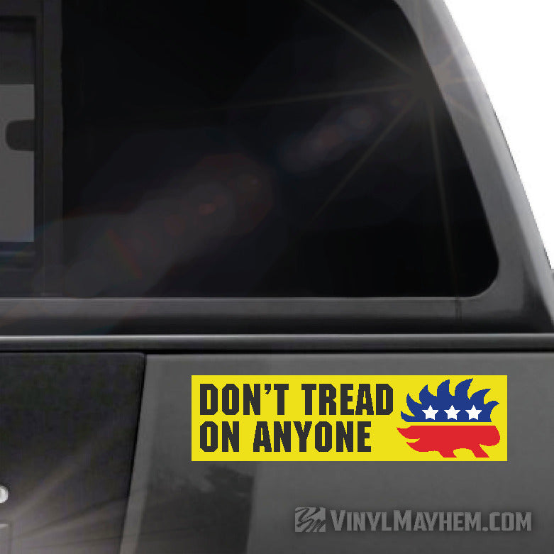 Libertarian Don't Tread On Anyone sticker