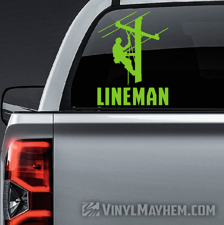 Lineman with bold text vinyl sticker