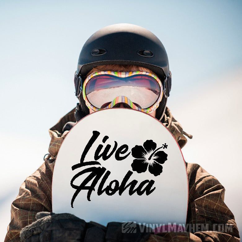 Hawaiian Live Aloha hibiscus flower vinyl sticker