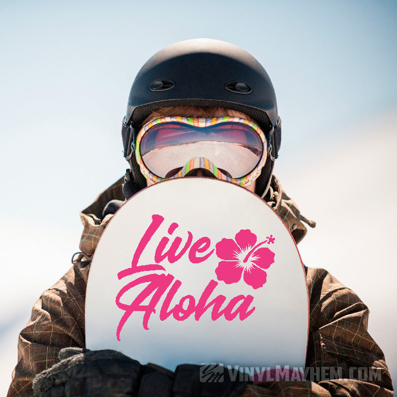 Hawaiian Live Aloha hibiscus flower vinyl sticker