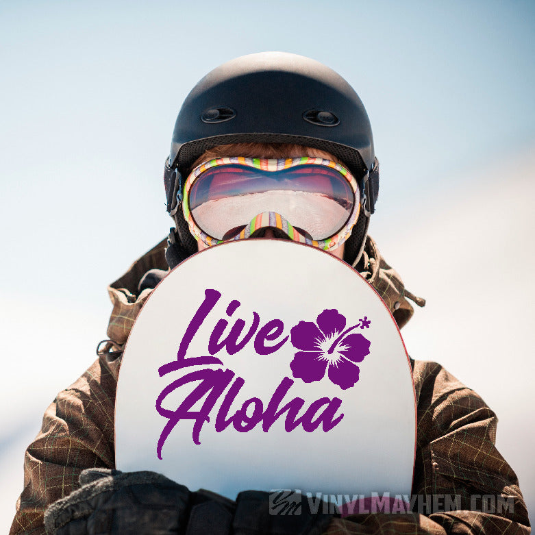 Hawaiian Live Aloha hibiscus flower vinyl sticker
