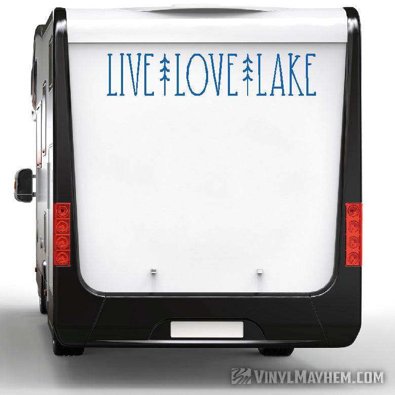Live Love Lake with trees vinyl sticker