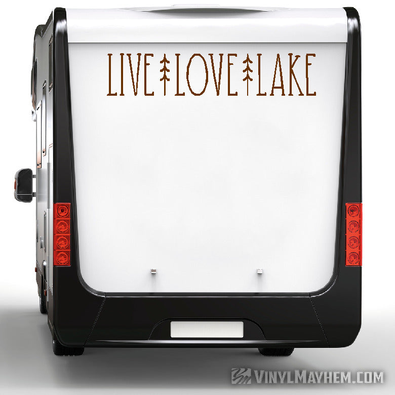 Live Love Lake with trees vinyl sticker