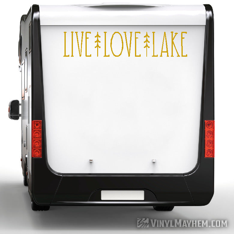 Live Love Lake with trees vinyl sticker