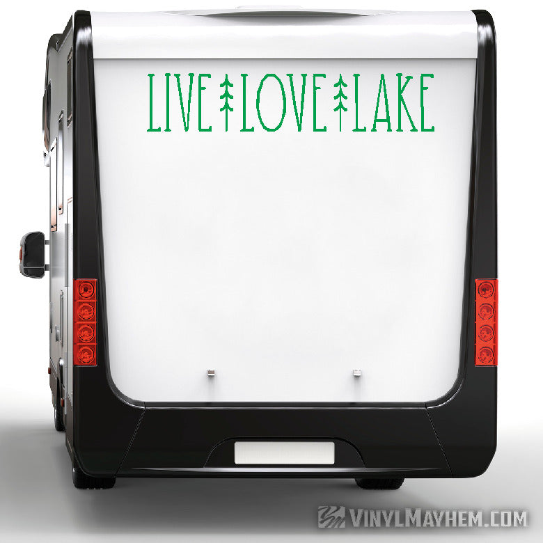 Live Love Lake with trees vinyl sticker