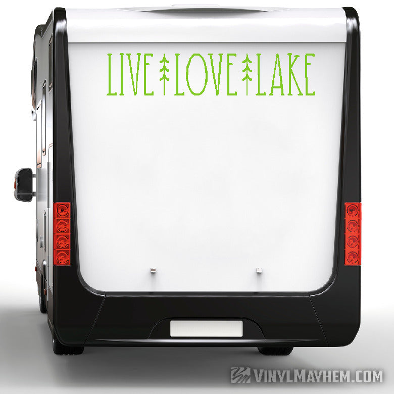Live Love Lake with trees vinyl sticker