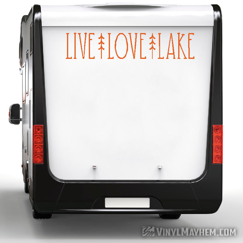 Live Love Lake with trees vinyl sticker
