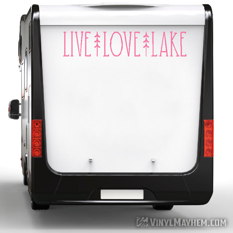 Live Love Lake with trees vinyl sticker