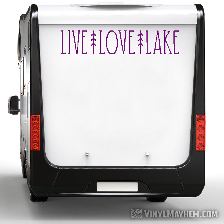 Live Love Lake with trees vinyl sticker
