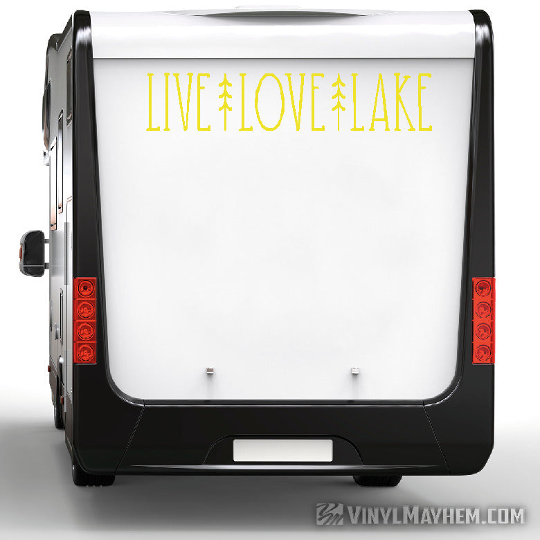 Live Love Lake with trees vinyl sticker