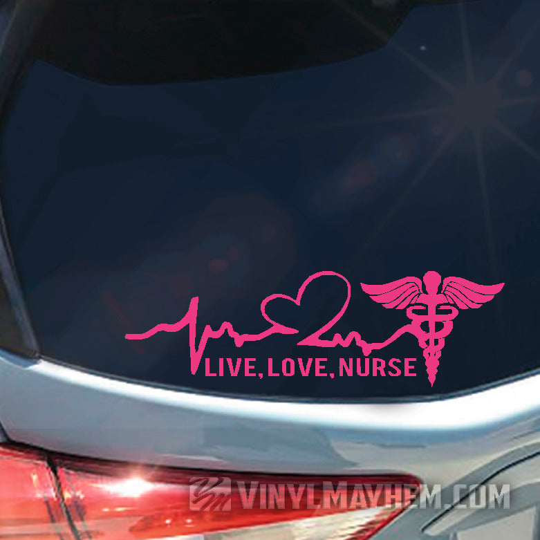 Live Love Nurse heartbeat vinyl sticker
