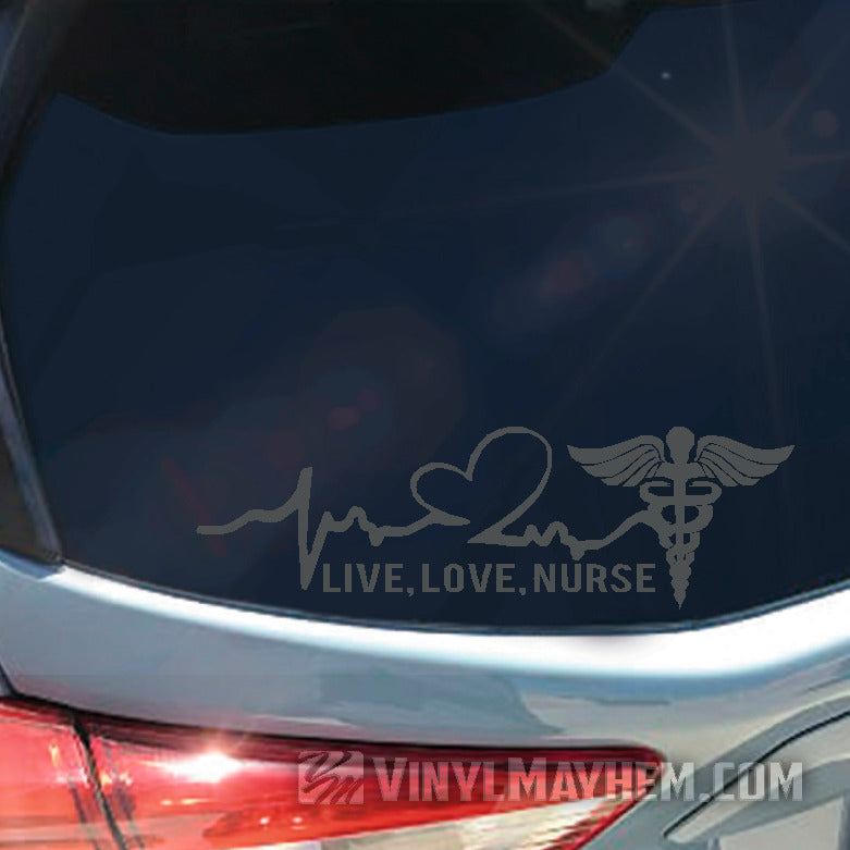 Live Love Nurse heartbeat vinyl sticker