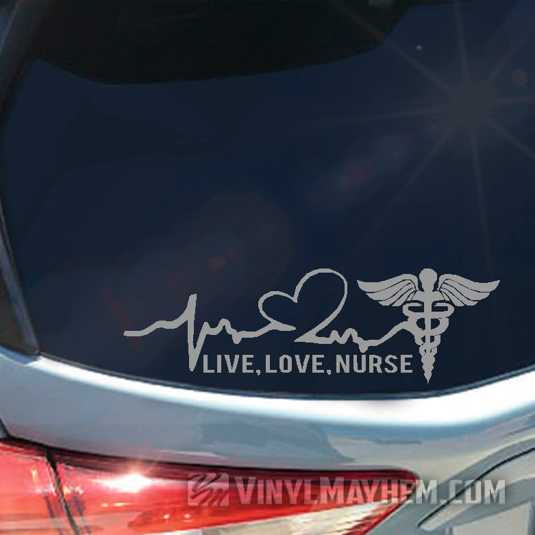 Live Love Nurse heartbeat vinyl sticker